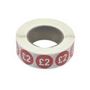 1000x 25mm £1-£30 Red Price Self Adhesive Stickers Sticky Labels For Retail Display