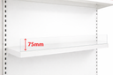 Acrylic Shelf Riser – Clear Retail Shelf Front Divider (35mm or 75mm Exposed)