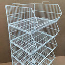 White 5 x Tier Stackable Display Baskets-60cm