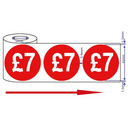 500x 45mm £7 Red Self Adhesive Price Stickers