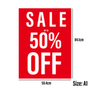 SALE UPTO 50% OFF Poster Window Display Sign