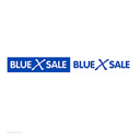 Horizontal BLUE X SALE Poster Window Display Sign-Pack of 3