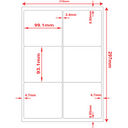 Multi-Purpose A4 White Self-Adhesive Labels - 6 Label Per sheet