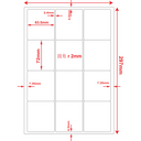 Multi-Purpose A4 White Self-Adhesive Labels - 12 Label Per sheet