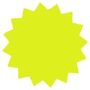 Star Shaped Fluorescent Yellow Multi Coloured Flash Sale Cards