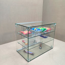 New Heavy Duty Countertop Ambient Glass Sweet Food Display Cabinet Case