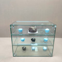 3 Tier Heavy Duty Countertop Ambient Glass Sweet Food Display Cabinet Case