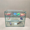 3 Tier Heavy Duty Countertop Ambient Glass Sweet Food Display Cabinet Case