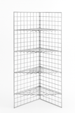 Triangular Corner Grid Mesh Shelf 24"x24" –Heavy Duty 6.5mm Steel,Chrome/Black