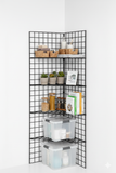Triangular Corner Grid Mesh Shelf 24"x24" –Heavy Duty 6.5mm Steel,Chrome/Black