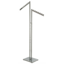 Chrome Clothes Rail Display Stand - 2 Sloping Arms