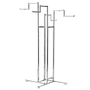 Chrome Clothes Rail Display Stand - 4 Stepped Arms
