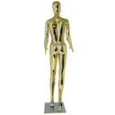 Luxury Gold Female Mannequin - Eye-Catching Display with Stable Metal Base