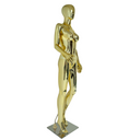 Gold Luxury Female Mannequin - Eye-Catching Display with Stable Metal Base