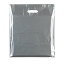 100x New Plastic Plain Silver Carrier Bag Large 100x New Plastic Plain Silver Carrier Bag Large