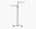 Heavy Duty 2-Way Straight Arm Clothing Rail – Adjustable Black Display Stand with Wheels & Brakes