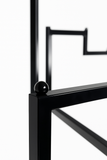 Heavy Duty 2-Way Step Arm Clothing Rail – Adjustable Black Display Stand with Wheels & Brakes