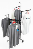 Heavy Duty 4-Way Straight Arm Clothing Rail – Adjustable Black Display Stand with Castors & Brakes