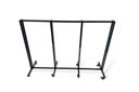 Heavy Duty 8-Way Straight Arm Clothing Rail – Adjustable Black Retail Display Stand  with Castors & Brakes