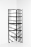 6ft Black /Chrome Corner Grid Mesh Display Unit With 4 Shelves– Heavy Duty
