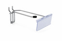 Heavy Duty Chrome Single Prong Pegboard Hook with Overhead Arm for Price Holder