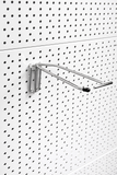 4 Inch Heavy Duty Chrome Single Prong Pegboard Hook with Overhead Arm for Price Holder