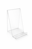 Clear Acrylic Book Display Stand / Easel with Lip – 75mm Wide – Brochure, Menu & Postcard Holder