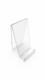Clear Acrylic Book Display Stand / Easel with Lip – 75mm Wide – Brochure, Menu & Postcard Holder