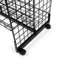 7ft H-Shape Grid Mesh Gondola Display Stand with Wheels – Double-Sided Retail Gridwall Merchandiser with Shelves