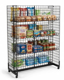 5ft H-Shape Grid Mesh Gondola Display Stand with Wheels – Double-Sided Retail Gridwall Merchandiser with Shelves
