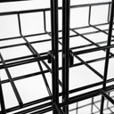 H-Shape Grid Mesh Gondola Display Stand with Baskets & Wheels – Double-Sided Retail Gridwall Merchandiser