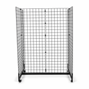 4ft Black Grid Mesh 'H' Stand Gondola Stand With 336x Single Hooks