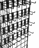 8ft Black Grid Mesh 'H' Stand Gondola Stand With 720x Single Hooks