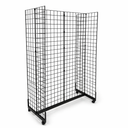4ft Black Grid Mesh 'H' Stand Gondola Stand With 224x Euro Hooks