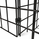 4ft Black Grid Mesh 'H' Stand Gondola Stand With 224x Euro Hooks