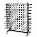 6ft Black Grid Mesh 'H' Stand Gondola Stand With 352x Euro Hooks