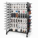 8ft Black Grid Mesh 'H' Stand Gondola Stand With 480x Euro Hooks