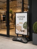 Black A0 Waterbase Pavement Sign – Heavy Duty Outdoor Poster Display Stand