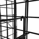 5ft Black 4-Way Grid Mesh Display Stand With 20 Shelves & Wheels