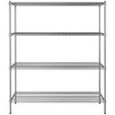 4 Tier Chrome Wire Shelving - 6ft Height