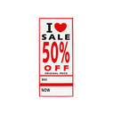 500 I Love Sale 25%,75% Off Was Now Cards Tagging Gun Hanger Swing Tickets