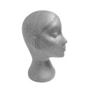 Polystyrene Female Display Head Mannequin For Hats, Glasses, Scarfs