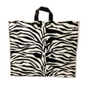 100x Plastic Zebra Printed Design Carrier Bags