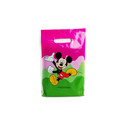 Plastic Pink Micky Mouse Printed Carrier Bags-100