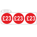 500x 45mm £23 Red Self Adhesive Round Price Stickers