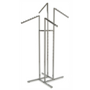 Chrome Clothes Rail Display Stand - 4 Sloping Arms