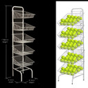 5 Tier Basket Stand White Shop Display for Bread, Snacks, Clothes or Toys