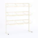 3 Tier Display Stand – 9 Basket Unit Stand White Shop Display for Bread, Snacks, Clothes or Toys