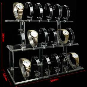 Clear Acrylic Watch Display Stand For Retail Display & Jewelry Organizer