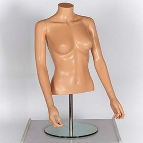 Female Fleshtone Plastic Display Torso Mannequin With Arms